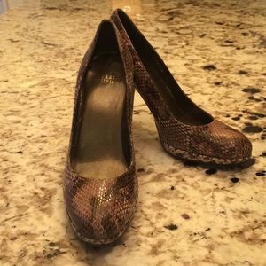 Stuart Weitzman Snakeskin Platform Pumps